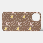 Ice Cream Cone Pattern on Brown Case-Mate iPhone Case (Achterkant (horizontaal))