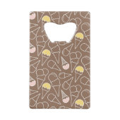 Ice Cream Cone Pattern on Brown Kredietkaart Flessenopener (Achterkant)