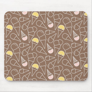Ice Cream Cone Pattern on Brown Muismat