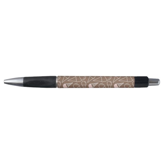 Ice Cream Cone Pattern on Brown Pen (Voorkant)