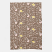 Ice Cream Cone Pattern on Brown Theedoek (Verticaal)
