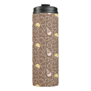 Ice Cream Cone Pattern on Brown Thermosbeker