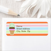 Ice Cream Cone; Retro Neon Rainbow Etiket (Insitu)