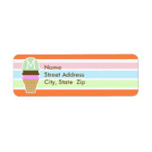 Ice Cream Cone; Retro Neon Rainbow Etiket (Voorkant)