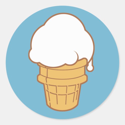 Ice Cream Cone Ronde Sticker (Voorkant)