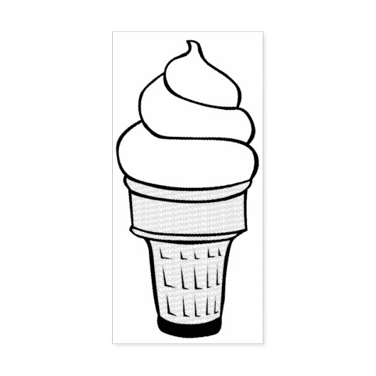 Ice Cream Cone Rubberstempel (Afrduk)