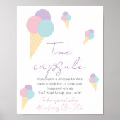 Ice Cream Cone Scoop Birthday Party Time Capsule Poster (Voorkant)