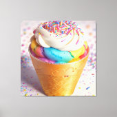 Ice Cream Cone Sprinkles Canvas Afdruk (Voorkant)