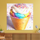 Ice Cream Cone Sprinkles Canvas Afdruk (Insitu (Woonkamer))