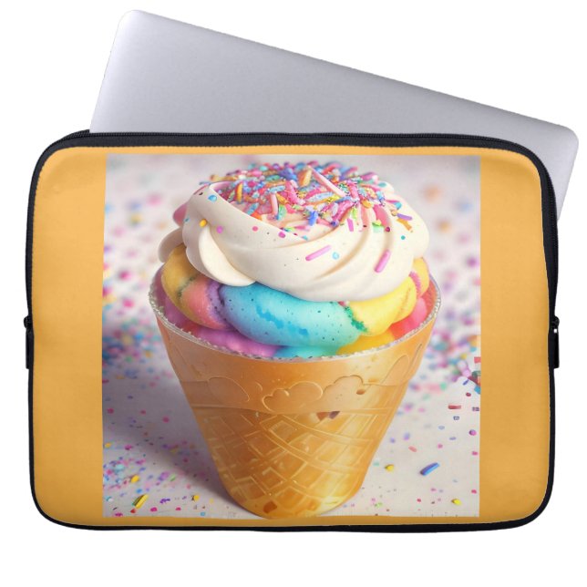 Ice Cream Cone Sprinkles Laptop Sleeve (Voorkant)