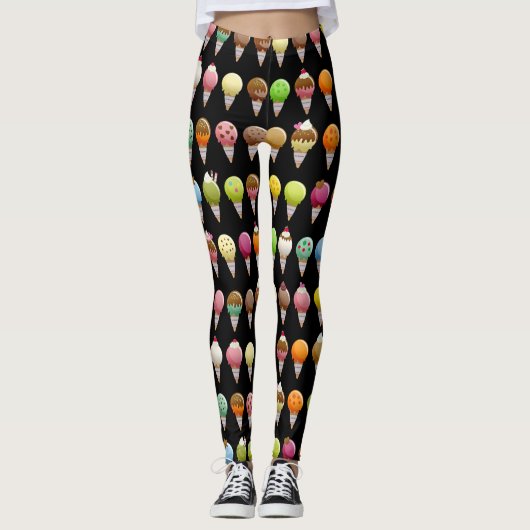 Ice Cream Cone Sweet gearomatiseerd Leggings (Voorkant)