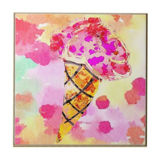 Ice Cream Cone Tile Tegeltje (Voorkant)