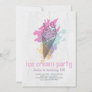 Ice Cream Cone-uitnodiging Kaart