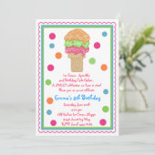 Ice Cream Cone-uitnodigingen Kaart (Staand voorkant)