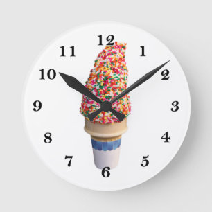 Ice Cream Cone Wall Clock Ronde Klok
