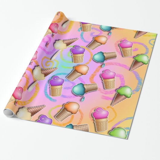 ICE CREAM CONE WRAPPING PAPIER (Uitgerold)