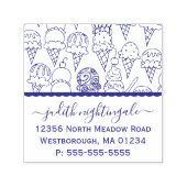 Ice Cream Cones Creëer Uw eigen retouradres Zelfinktende Stempel (Design)