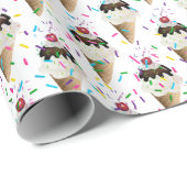 Ice Cream Cones en sprinken Cadeaupapier (Rol Hoek)