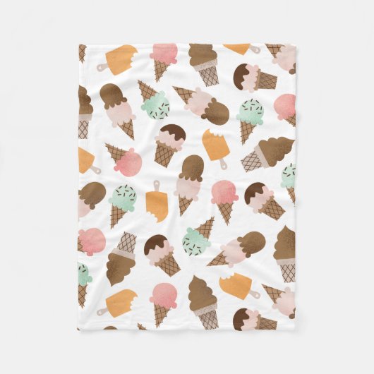 Ice Cream Cones Fleece Blanket Deken (Voorkant)