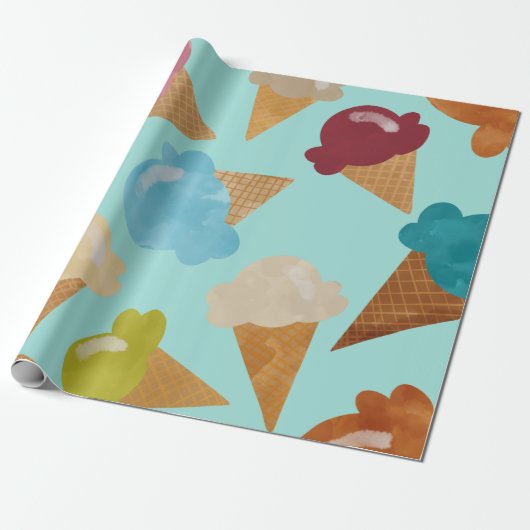 Ice Cream Cones for Days Cadeaupapier (Uitgerold)