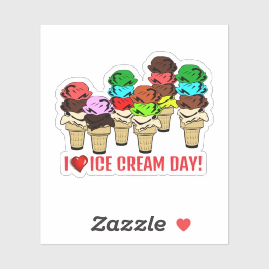 Ice Cream Cones for Ice Cream Day   Sticker (Vel)