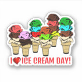 Ice Cream Cones for Ice Cream Day   Sticker (Voorkant)