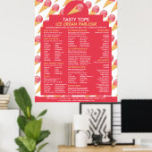 Ice Cream Cones, Ice Cream Parlor Menu Poster (Thuiskantoor)