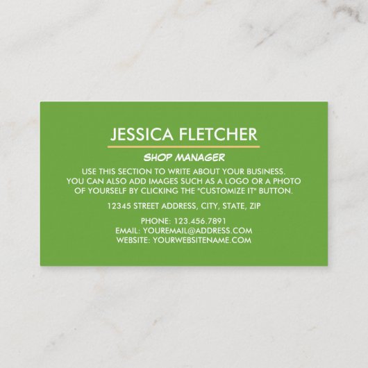 Ice Cream Cones, Ice Cream Parlor Visitekaartje (Achterkant)