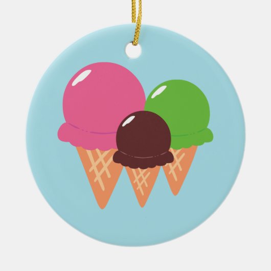 Ice Cream Cones Keramisch Ornament (Voorkant)