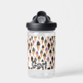 Ice Cream Cones met Sprinkles Custom Naam Waterfles (Voorkant)