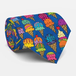 Ice Cream Cones on Blue Stropdas