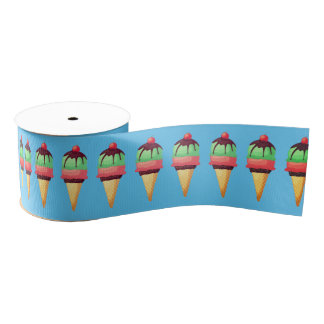 Ice Cream Cones Pattern  Grosgrain Lint