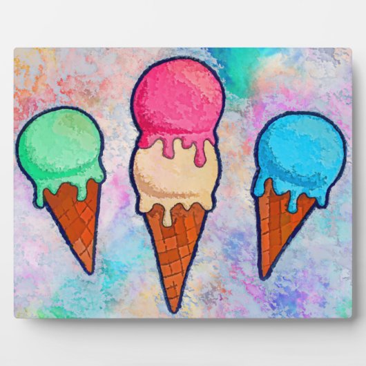 Ice Cream Cones Plaque Fotoplaat (Voorkant)