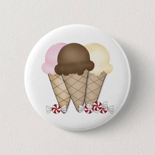 Ice Cream Cones Ronde Button 5,7 Cm (Voorkant)