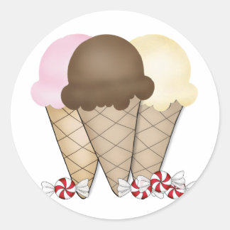 Ice Cream Cones Ronde Sticker