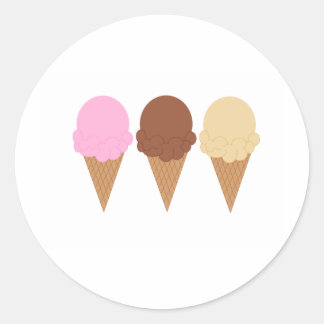 Ice Cream Cones Ronde Sticker