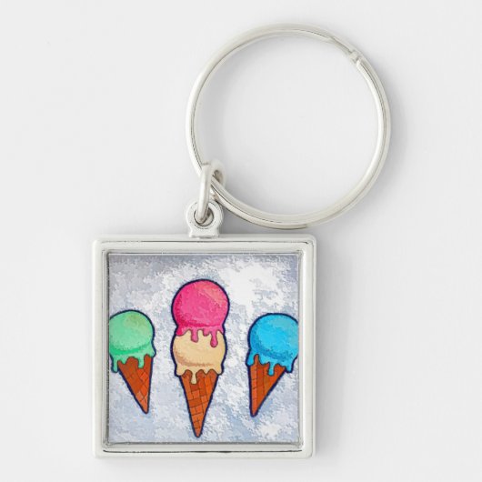 Ice Cream Cones Sleutelhanger (Voorkant)