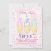 Ice Cream Cones Sprinkles Pastel Roze 2e Verjaarda Kaart (Voorkant)