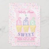 Ice Cream Cones Sprinkles Pastel Roze 2e Verjaarda Kaart (Voorkant / Achterkant)