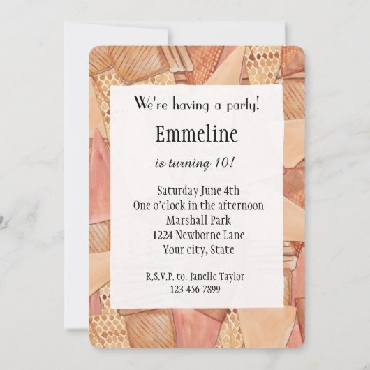 Ice Cream Cones Verjaardag Kaart (Achterkant)