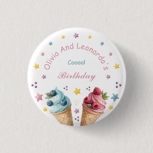 Ice Cream Cool verjaardagsfeestje Ronde Button 3,2 Cm