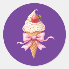 Ice Cream Coquette Bow Ronde Sticker