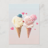 Ice Cream Couple - Liefde bij de eerste klik Aankondigingskaart (Voorkant)