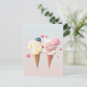 Ice Cream Couple - Liefde bij de eerste klik Aankondigingskaart