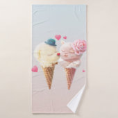Ice Cream Couple - Liefde bij de eerste klik Badhanddoek (Badhanddoek)