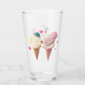 Ice Cream Couple - Liefde bij de eerste klik Glas (Achterkant)