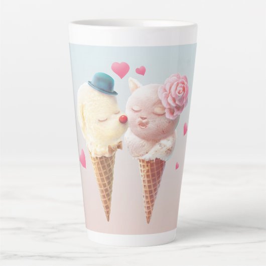 Ice Cream Couple - Liefde bij de eerste klik Latte Mok (Voorkant)