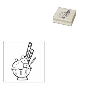 Ice Cream Cup Art Stamp Rubber Rubberstempel (Gestempeld)