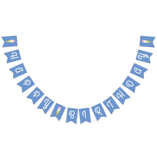 Ice Cream Cute Happy Birthday Bunting Banner (Alle)