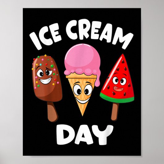 Ice Cream Day Summer Party Ice Cream Maker Kinder  Poster (Voorkant)